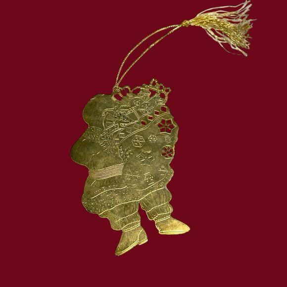 VINTAGE 1997 Lenox Christmas Ornament with Box  Santa with Gold Bag of Gifts - Picture 4 of 4